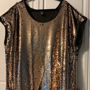 Torrid Gold/Black Sequin Top